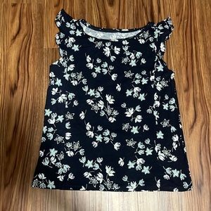 LOFT Blue Flower Top